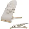 Image de Kinderkraft MIMI, transat pour bébé pliable, léger, avec jouets et dossier réglable en 3 positions, couleur beige