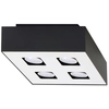 Image de Plafonnier MONO 4 noir 4xGU10 10W acier 11x24x24cm Sollux Lighting