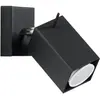 Image de Applique MERIDA noir 1xGU10 10W acier 8x16x8cm Sollux Lighting