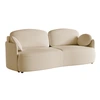 Image de Selsey RAVIOLO - Canapé avec fonction sommeil, espace de rangement et revêtement en bouclette, beige clair