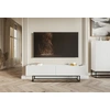 Image de Selsey Veldio - Buffet TV, blanc avec structure métallique noire, 175 cm