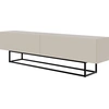 Image de Selsey Veldio - Buffet TV, gris beige avec structure en métal noir, 175 cm