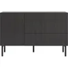 Image de Selsey Nolie - Buffet 3 tiroirs, finition bois frêne noir, 140 cm