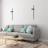 Image de Applique murale minimaliste, tige noire allong ©e, 90 cm, pour salon, chambre   coucher, couleur chaude, LED 12 W, VISION Milagro