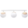 Image de Plafonnier SFERA blanc et bois clair, 3xE14x40W, bois, dimensions : 25x65x20 cm, IP20, Milagro