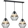 Image de Lustre CLIFF noir et bois clair, 3 x E27 x 60 W, métal, dimensions : 100 x 90 x 21 cm, IP20, Milagro