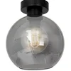 Image de Plafonnier SOFIA transparent-noir 1xE27x60W en verre, dimensions : 24x20x20 cm, IP20, Milagro