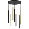 Image de Lampe suspendue Monza à tube noir et or 7xG9 Milagro MLP8843