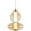 Image de Plafonnier LED DAPHNE 12 W, 3000 K, 1336 lm, verre doré transparent, dimensions : 153 x 20 x 20 cm, IP20, Milagro