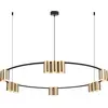 Image de Lustre Genesis noir et or, 15 x GU10 x 8 W, aluminium, dimensions : 180 x 100 x 100 cm, IP20, Milagro
