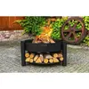 Image de Brasero de jardin SOLAFA avec range bois en acier-Noir-Noir-Ø 70cm--