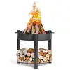 Image de Cookking - Foyer Extérieur Montana 70cm, Acier Naturel, Avec Poignées 111362