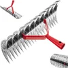 Image de Aérateur de gazon KADAX « Strand », scarificateur manuel pour jardin en métal, double face, sans manche, 36 cm