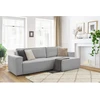 Image de Bobochic - Canapé D'Angle Réversible Convertible Coffre Nihad Velours Côtelé Gris Clair
