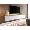 Image de Meuble TV avec éclairage LED 180 cm WILLA D   chêne wotan / blanc brillant