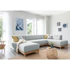 Image de MIUFORM Dazzling Daisy - Canapé d'angle avec fonction lit et coffre de lit U-FORM DROITE - 330x190cm - Gris clair - Canapé-lit Canapé