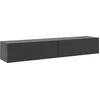 Image de Selsey Nolie - Meuble TV suspendu 2 portes, imitation bois frêne noir, 175 cm