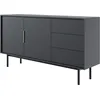 Image de Selsey Viviaro - Buffet 2 portes avec 3 tiroirs, noir, 154 cm