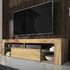 Image de Selsey Armoire TV BIANKO Buffet TV en imitation bois chêne Lancaster avec éclairage LED Debout 140cm