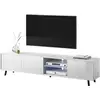 Image de Selsey Galhad - Meuble Tv / Banc Tv (blanc Mat / Blanc Brillant, 175 Cm, Éclairage Led)