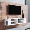 Image de Selsey WERI - Tableau TV / TV - Tableau suspendu Blanc avec 4 compartiments ouverts, minimaliste, largeur 140 cm