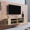 Image de Selsey WERI - Buffet TV / TV - Buffet suspendu Wotan chêne avec 4 compartiments ouverts, minimaliste, largeur 140 cm