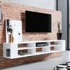 Image de Selsey WERI - Tableau TV / TV - Tableau suspendu Blanc avec 6 compartiments ouverts, minimaliste, largeur 175 cm
