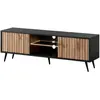 Image de Meuble TV, étagère murale, buffet, table basse, meuble TV avec lamelles et éclairage
