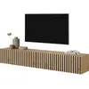 Image de Selsey TV-Lowboard Telire chêne Wotan façade à lamelles avec inserts noirs,175 cm de large