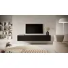 Image de Selsey Veldio - Meuble TV suspendu, noir avec façades striées, 175 cm