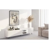 Image de Selsey TV-Lowboard Bello, blanc, avec pieds noirs, LED largeur 175 cm