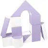Image de Jeu de 11 blocs en mousse pour le château Jeu de 11 blocs en mousse pour le château (couleur : blanc, lilas)