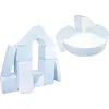 Image de Château+roue set de 15 grands blocs de mousse Château+roue set de 15 grands blocs de mousse (couleur : blanc, bleu (pastel))