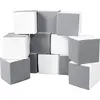 Image de Cubes set de 12 blocs en mousse Cubes set de 12 blocs en mousse (couleur : blanc,gris)