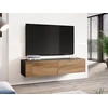 Image de Meuble TV 140 cm ASHTON   noir / chêne wotan