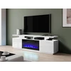 Image de Meuble TV avec cheminée SALTA   blanc / blanc brillant / noir