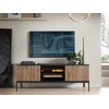 Image de Meuble TV RHOME - chêne wotan / noir graphite + éclairage LED OFFERT
