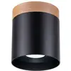 Image de Plafonnier RIF noir 1xGU10 10W bois/aluminium 14x12x12cm Sollux Lighting