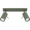 Image de Plafonnier RING 2 vert olive 2xGU10 10W acier 17x6x30cm Sollux Lighting