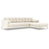 Image de Canapé D'Angle Droit 5 Places En Velours Beige Clair