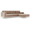 Image de Canapé D'Angle Droit 5 Places En Velours Beige