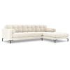 Image de Canapé D'Angle Droit 5 Places En Velours Beige Clair
