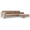 Image de Canapé D'Angle Droit 5 Places En Velours Beige