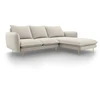 Image de Canapé D'Angle Droit 5 Places En Tissu Structurel Beige Clair