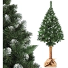Image de KADAX Sapin de Noël artificiel sur un tronc 180 cm, pin Sapin O env. 80 cm avec couche de neige