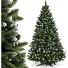 Image de KADAX Sapin de Noël artificiel avec petites boules argentées et givre, 220cm Sapin en PVC