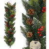 Image de KADAX Guirlande de pin, guirlande de décoration, guirlande de sapin de 115 cm de long