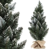 Image de KADAX petit sapin de Noël artificiel 60cm, sapin de décoration, pin enneigé en PVC plastique