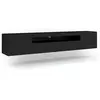 Image de Lowboard TV Armoire Aura 200 cm Suspendue ou posée universelle Armoire basse TV Board Sideboard HiFi Table Armoire suspendue Noir mat sans LED