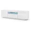Image de Lowboard TV Armoire Aura 150 cm Suspendue ou debout universelle Armoire basse TV Board Sideboard HiFi Table Armoire suspendue Blanc brillant sans LED